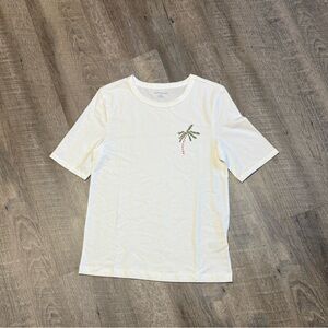 Amazon Essentials White Tee with Palm Embroidery